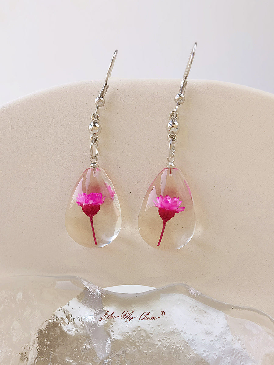 Boucles d'oreilles gouttes d'eau Dahlberg Daisy Dried Flowers of Happiness