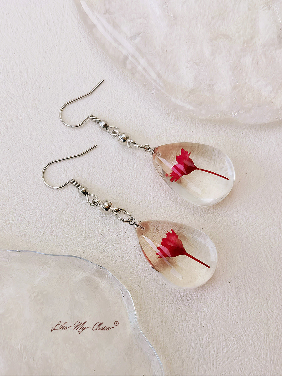 Boucles d'oreilles gouttes d'eau Dahlberg Daisy Dried Flowers of Happiness