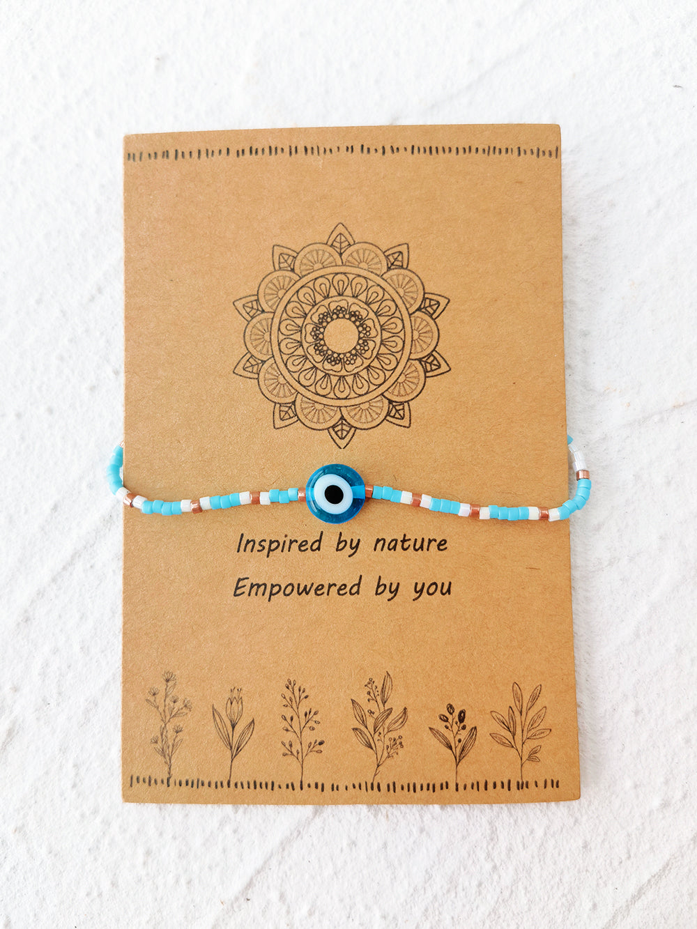 Pulsera ajustable de cordón con cuentas Ojo Azul