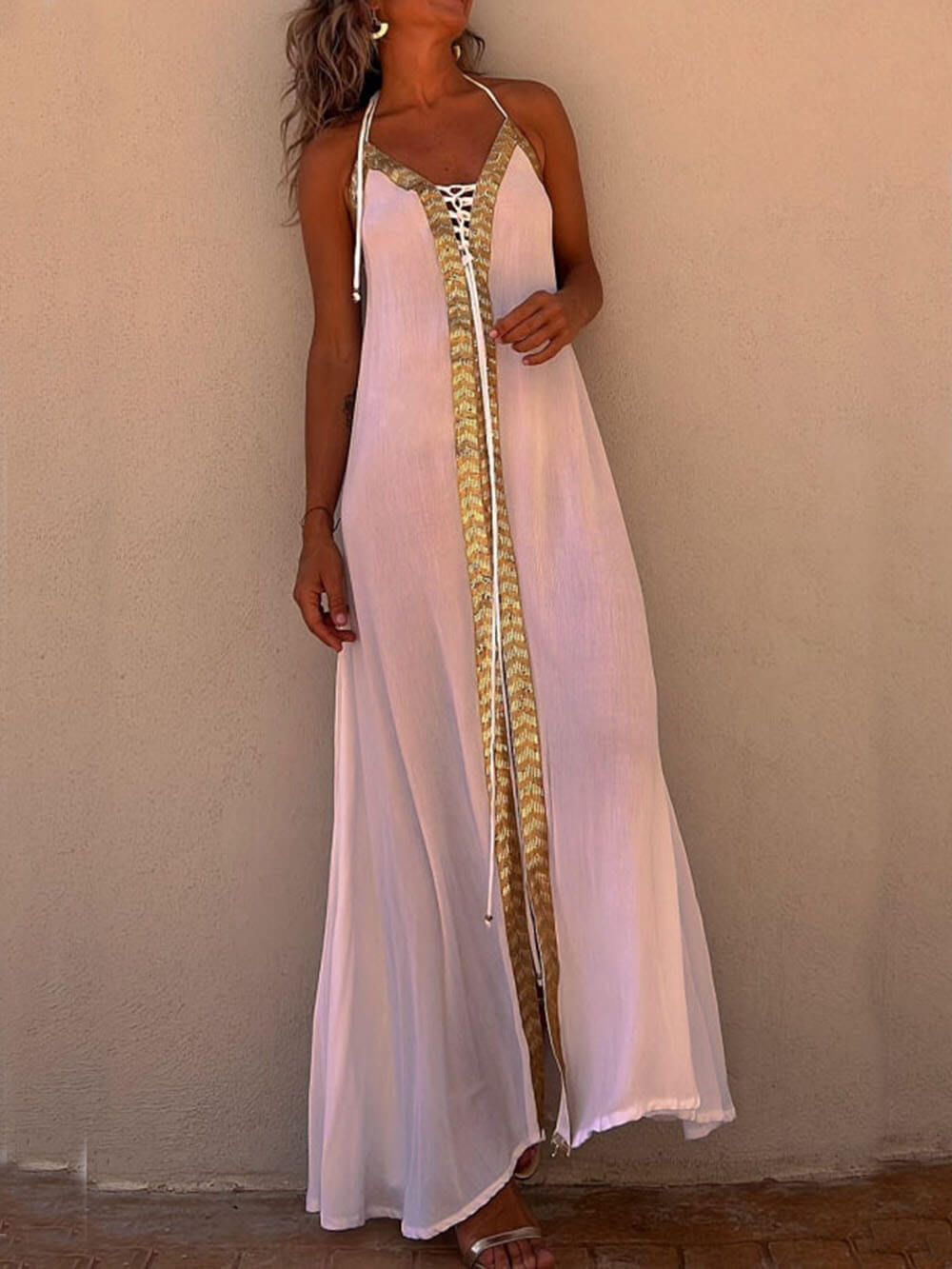 Halter Neck Casual Resort Maxi Dress