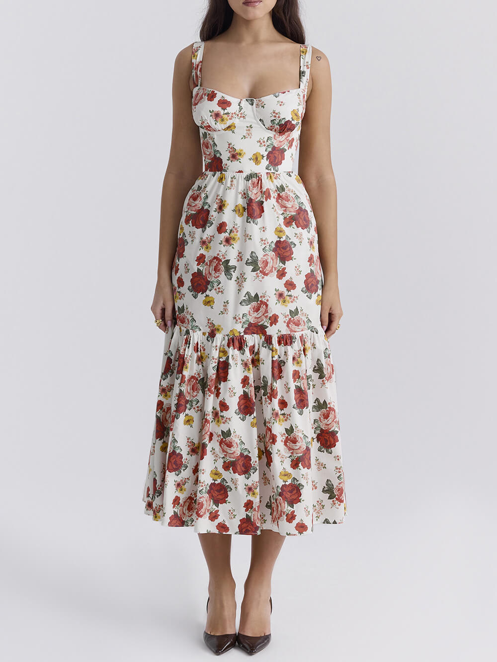 Dulce Spicy Style Floral Backless Midi Rochii