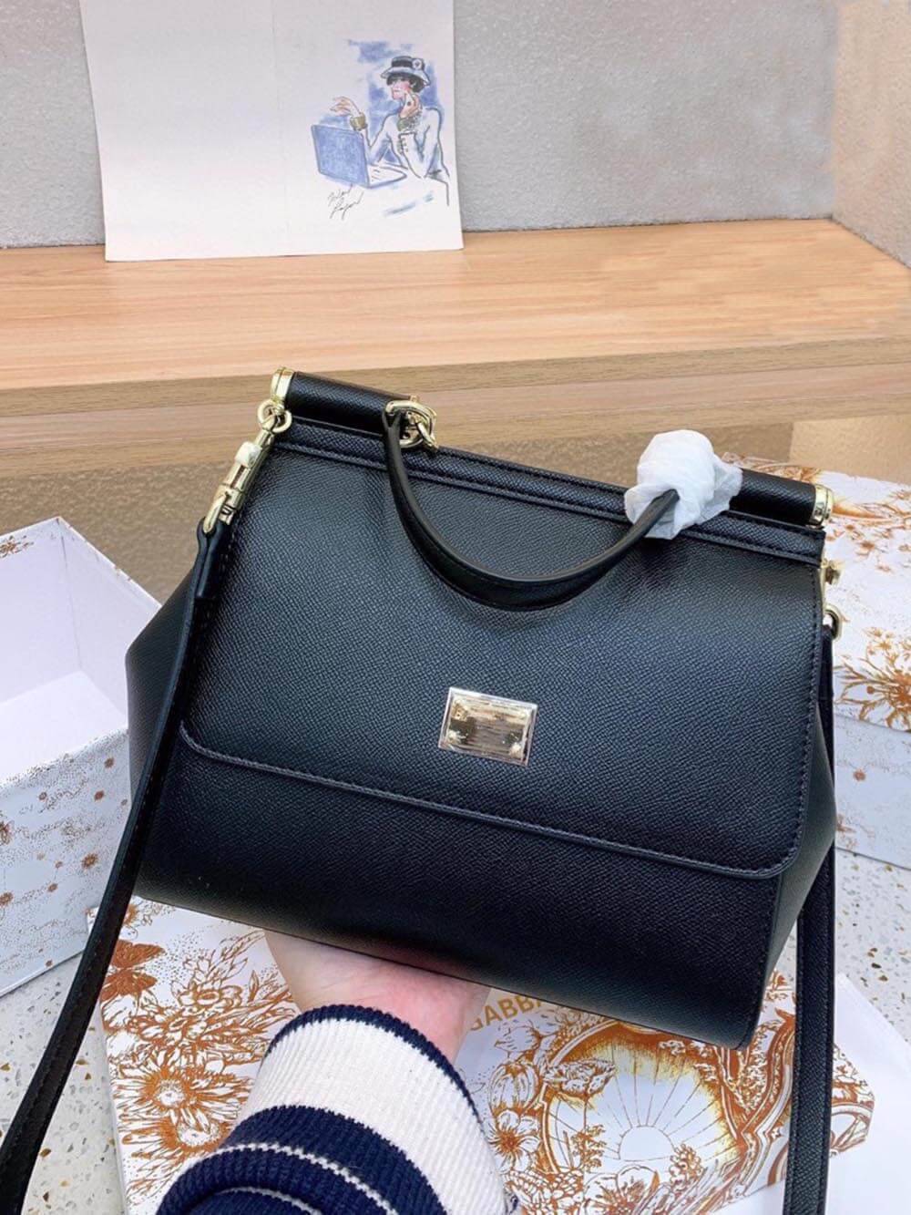 Palmiye Baskı Omuz Çantası Crossbody Çanta Messenger Çanta