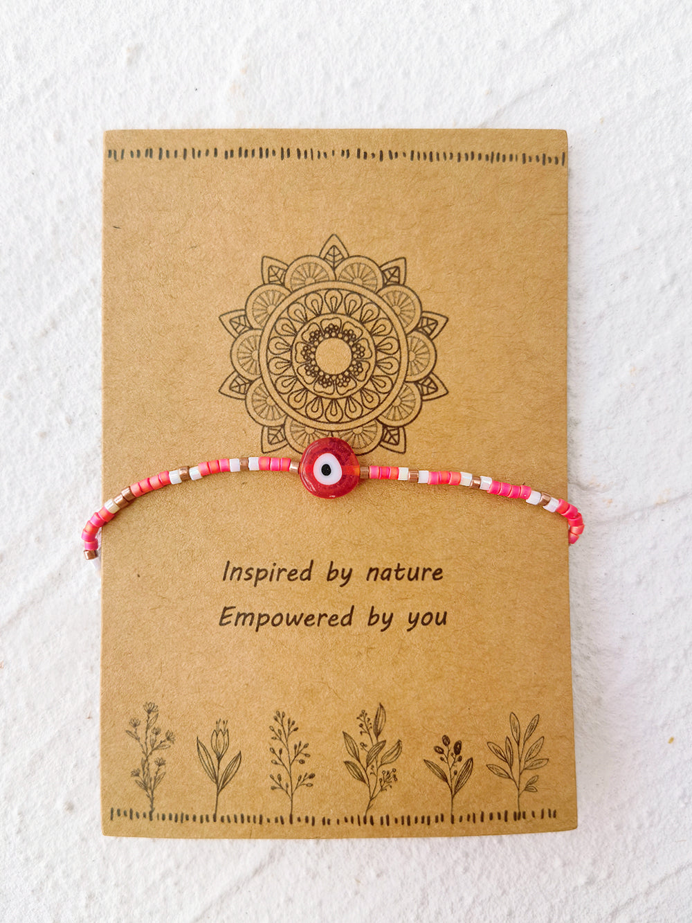 Pulsera ajustable de cordón con cuentas Ojo Rojo