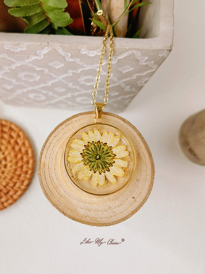 Hars Plant Ketting: Gele Chrysant Hanger