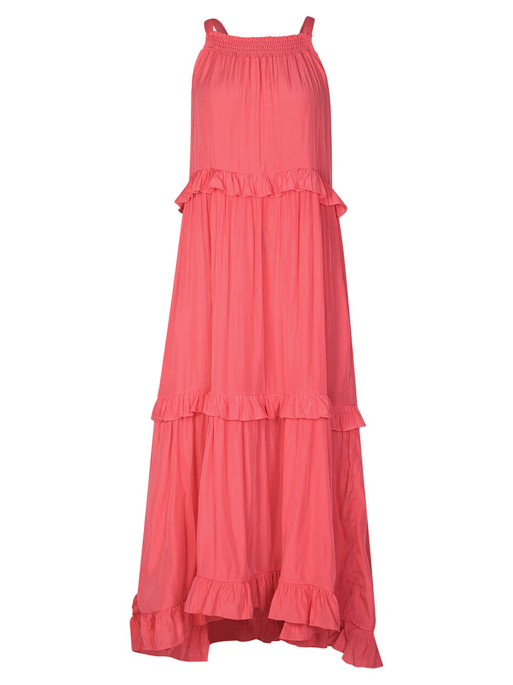 Maxivestido sin mangas pastel irregular