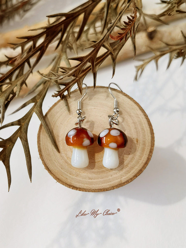 Pendientes Boho - Cute Handmade Mushroom