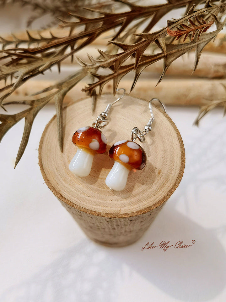 Pendientes Boho - Cute Handmade Mushroom