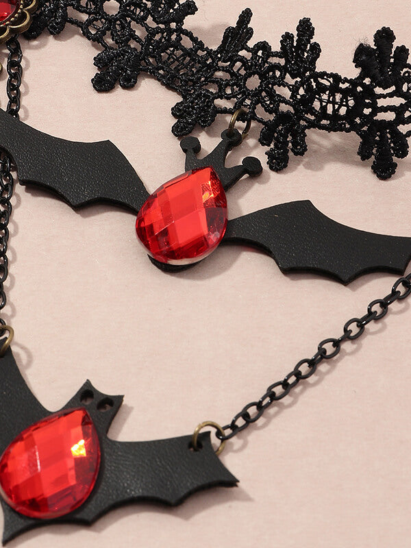 Collier de dentelle personnalisé chauve-souris Halloween