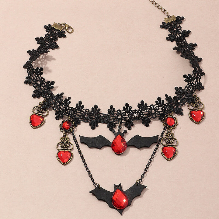 Collier de dentelle personnalisé chauve-souris Halloween