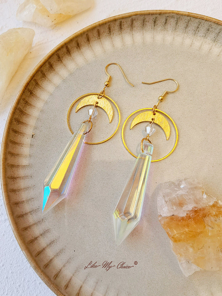 Pendientes de cristal Boho Moon