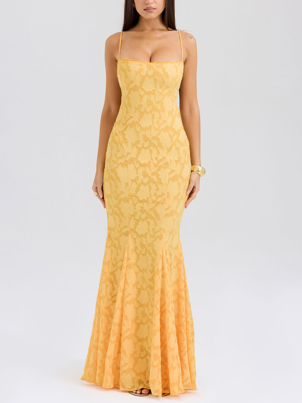 Elegant Jacquard Sexy Sling Fishtail Maxi rochie