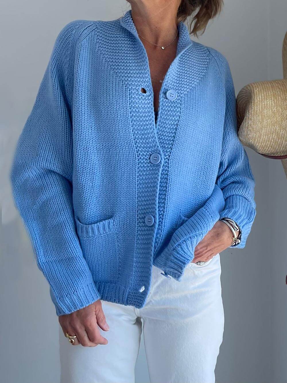 Retro Beach Heart Cardigan Sweater