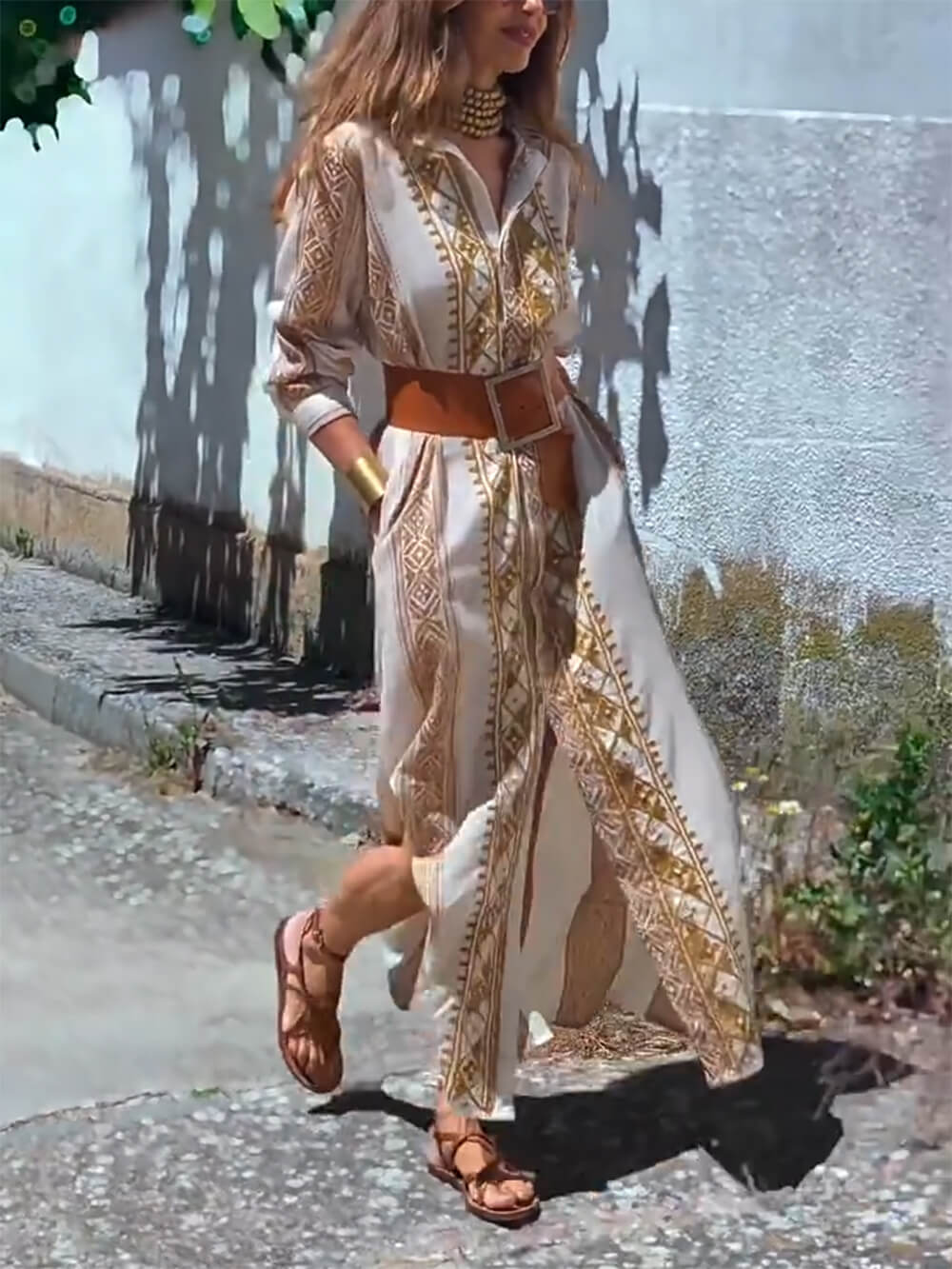 Modna sukienka midi w stylu boho