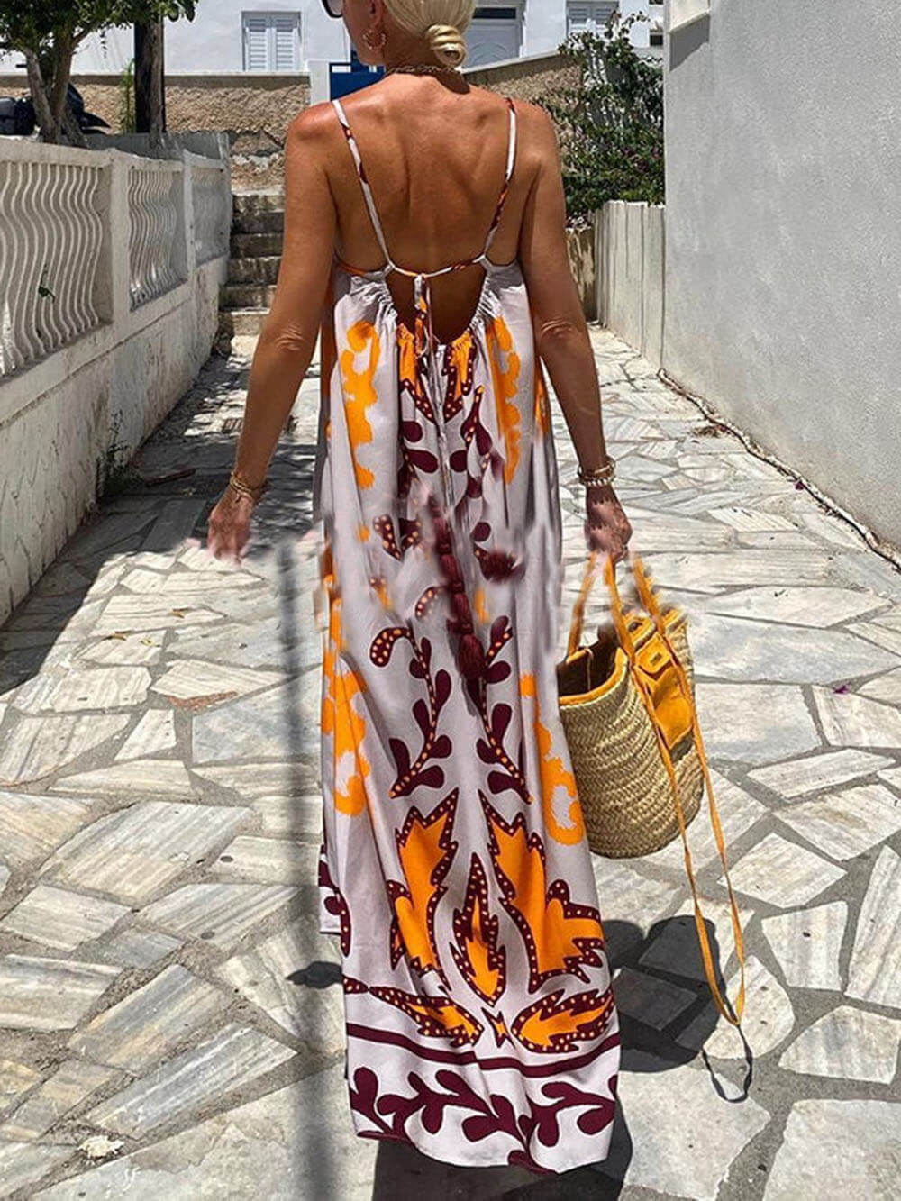 Ethnic τυπωμένο χαλαρό φόρεμα Cami Maxi