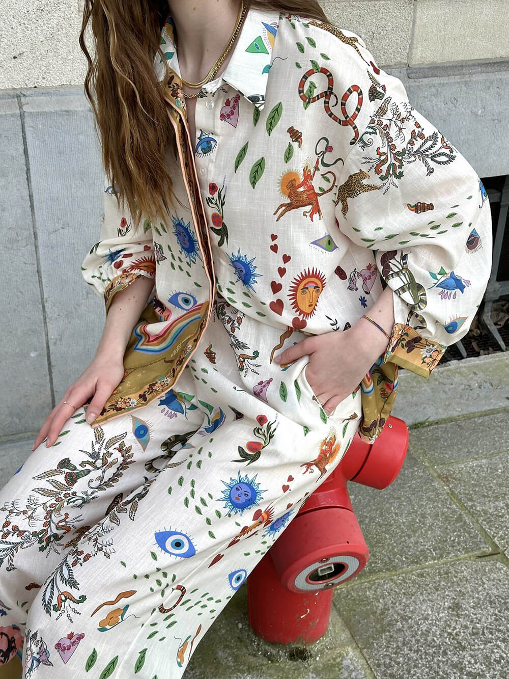 Aanbevolen Etnische Print Losse Oversized Blouses