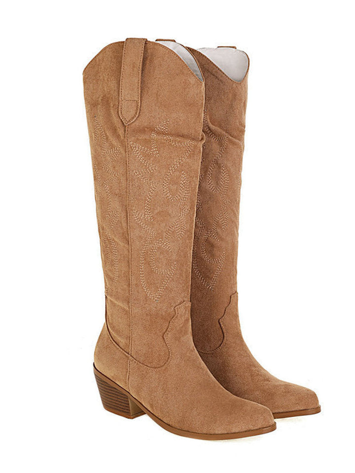 Western Suede Knee High saappaat