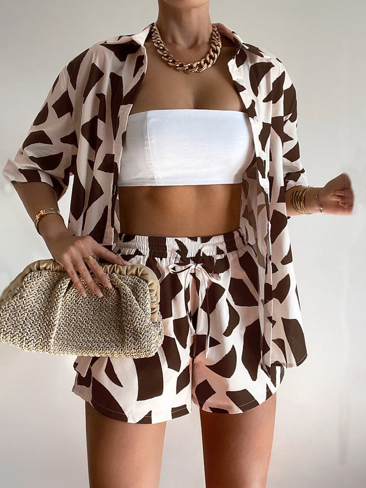 Einzigartiges Zebra Print Lose Shirt Shorts Set