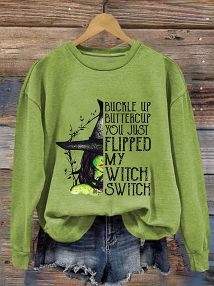 Halloween Buttercup You Just Flipped My Witch Switch Avslappnad sweatshirt