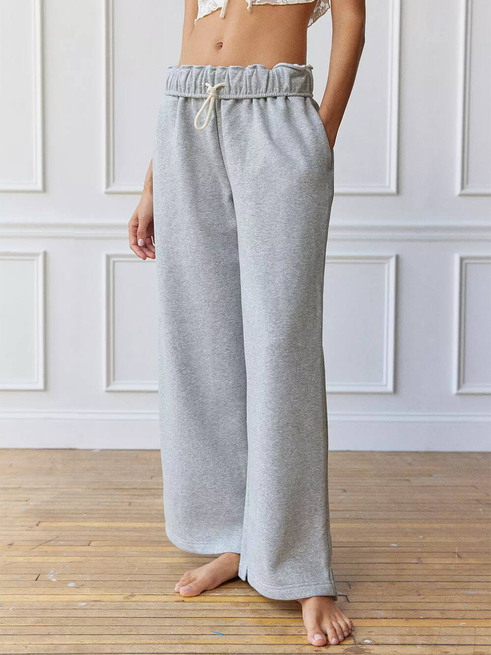 Casual και Lazy Style Home Wide Leg Παντελόνι