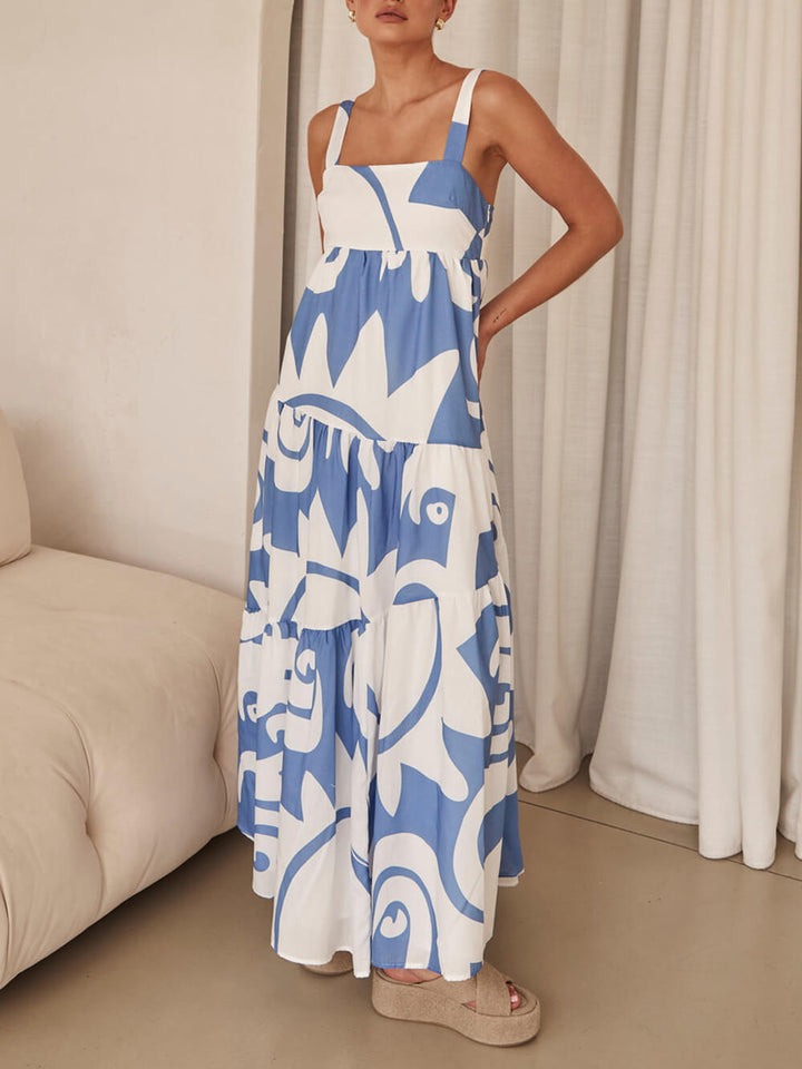 Boheemse Maxi jurk met geometrische print