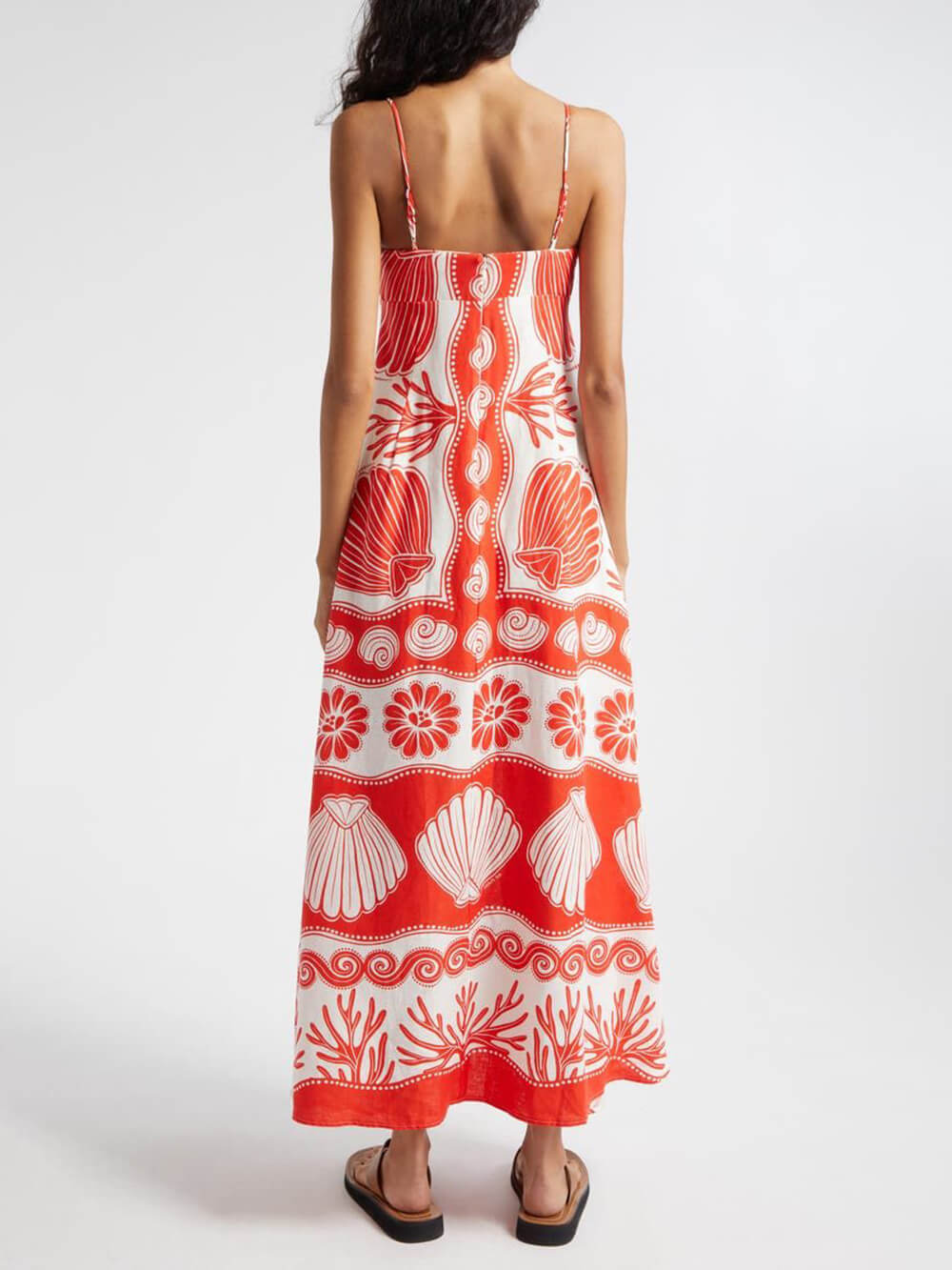 Shell Unieke print Front Lace-Up Losse Maxi Dress