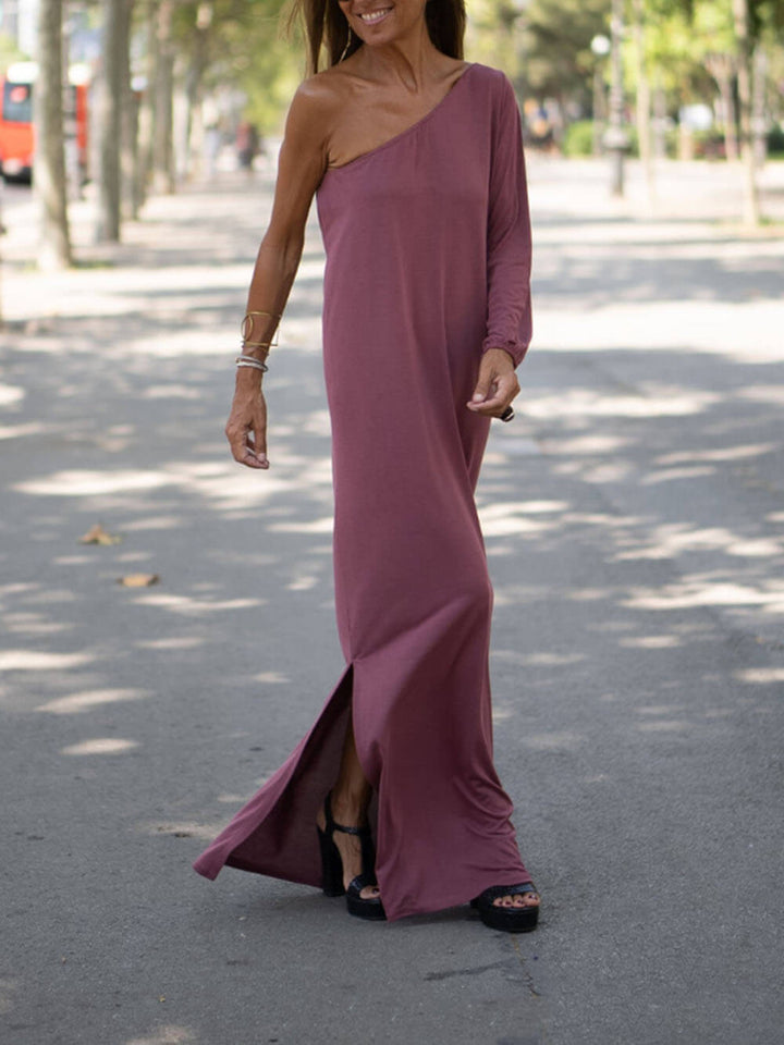 Side One Shoulder Statement Maxi Dress