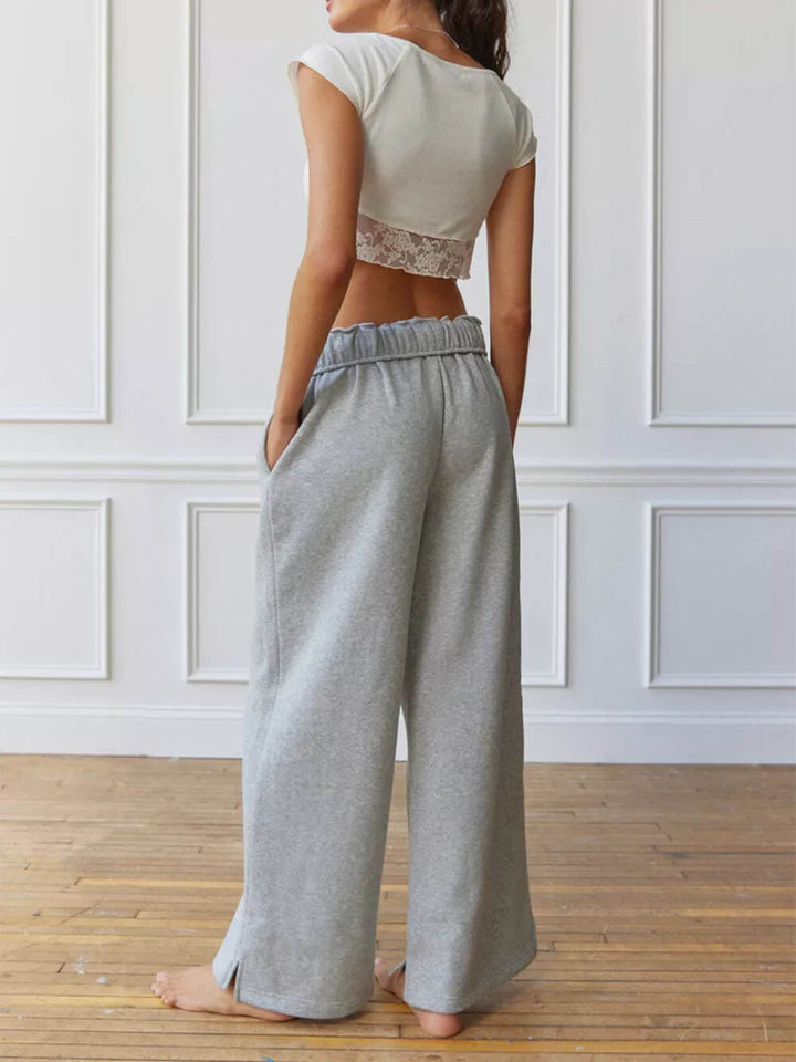 Casual και Lazy Style Home Wide Leg Παντελόνι