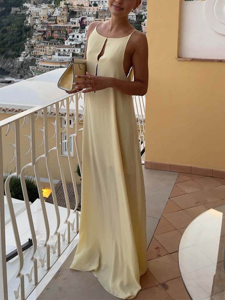 Robe maxi élégante à dos nu creux