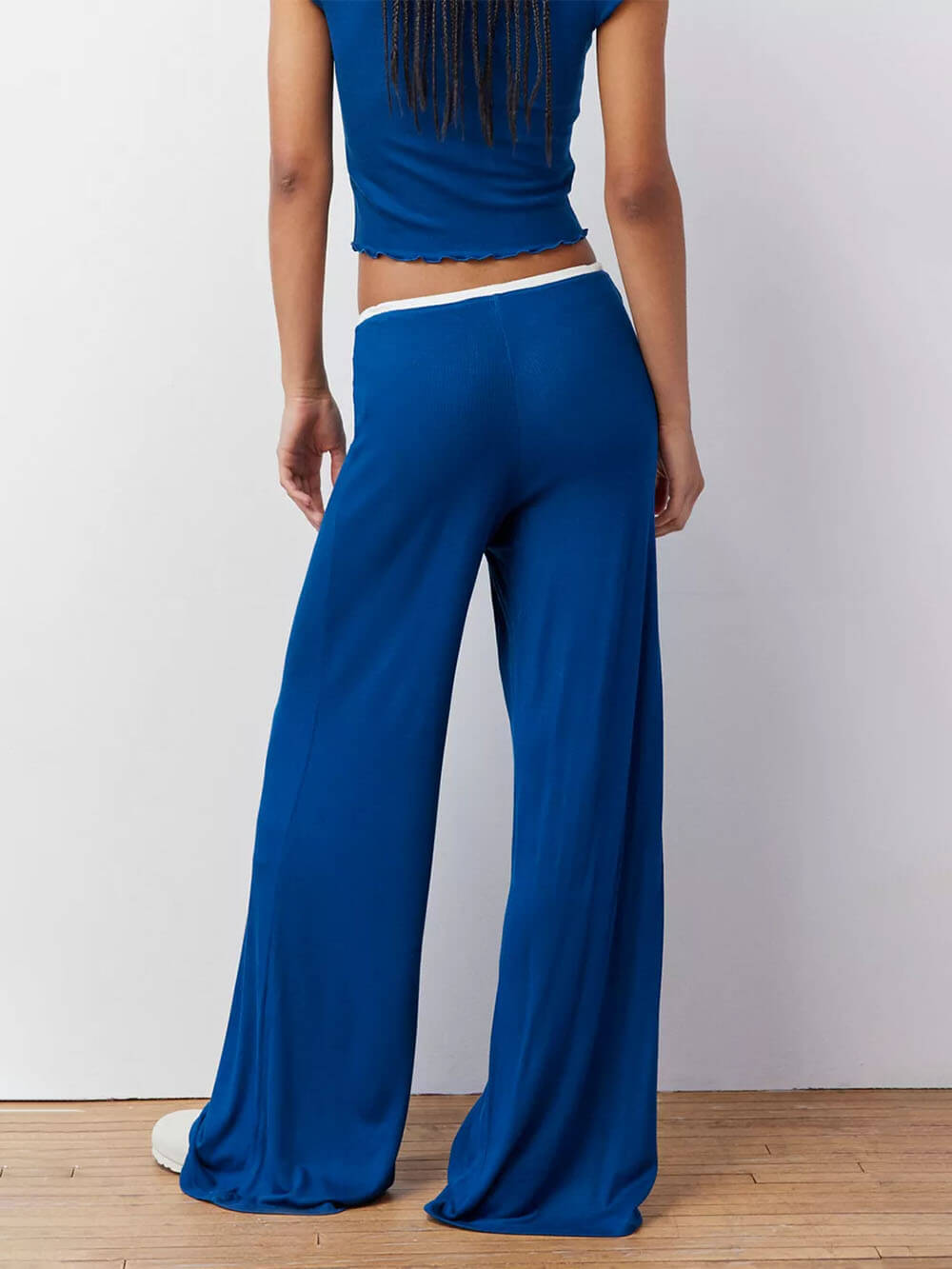 Spliced Languid στυλ Wide-Leg παντελόνι Loungewear Set