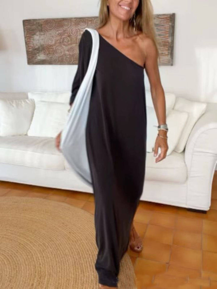 Side One Shoulder Statement Maxi Dress