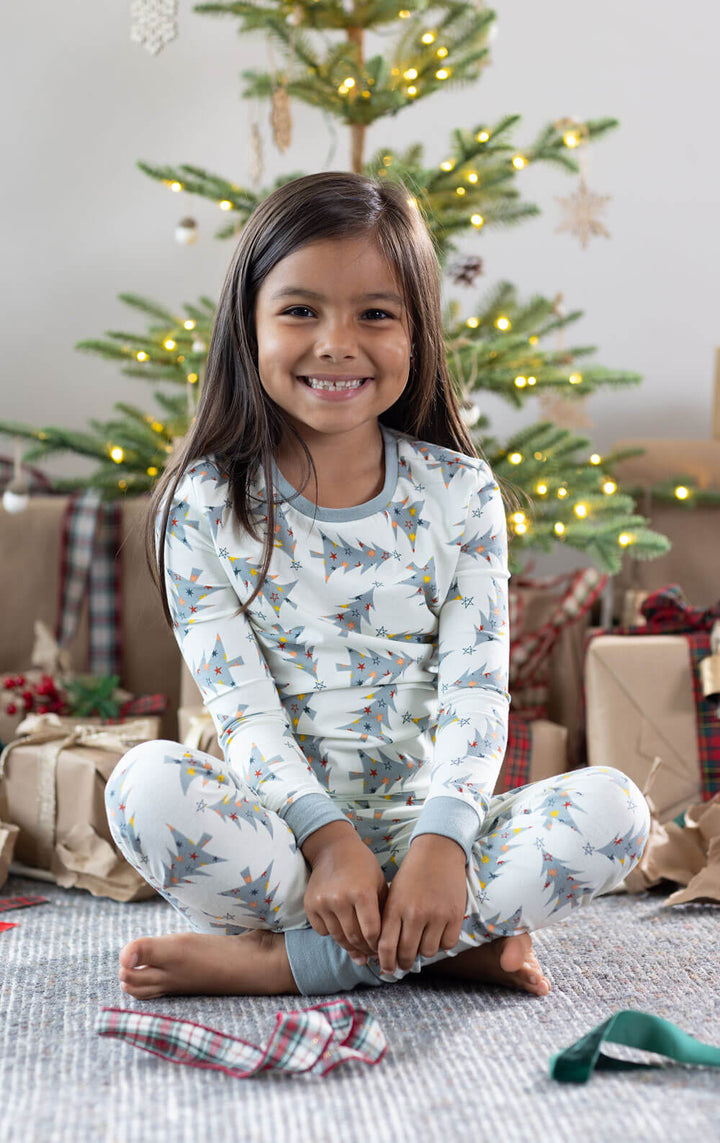 Pijama familiar con estampado de árbol de Navidad