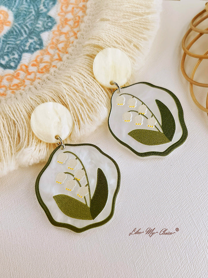 Boucles d'oreilles fleurs - Acrylique Muguet