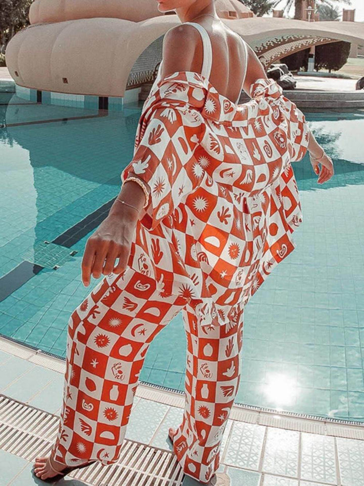 Afternoon Sun Loose Print Oversized πουκάμισο