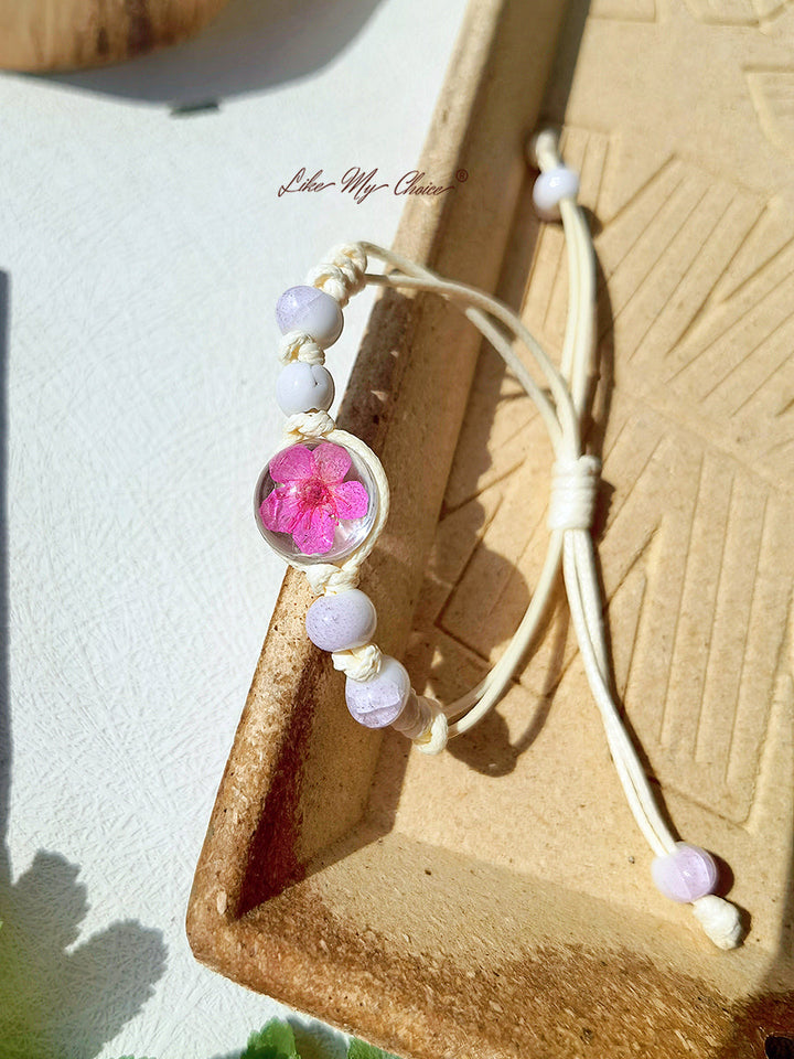 Cherry Blossom Time Stone Keramiskt flätat armband