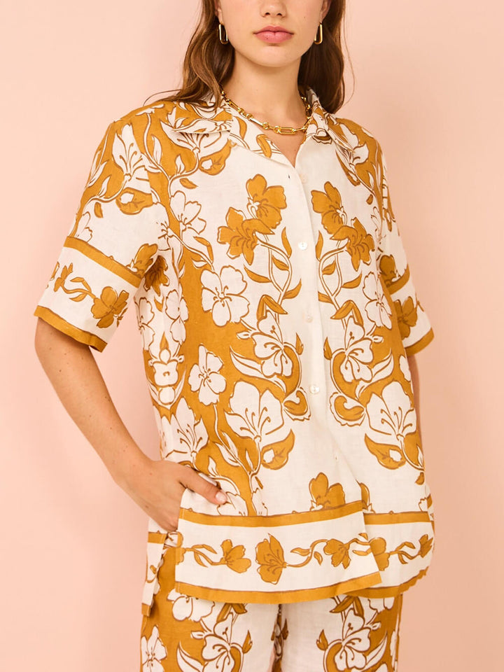 Casual Korte Mouw Shirt Top met Bloemenprint