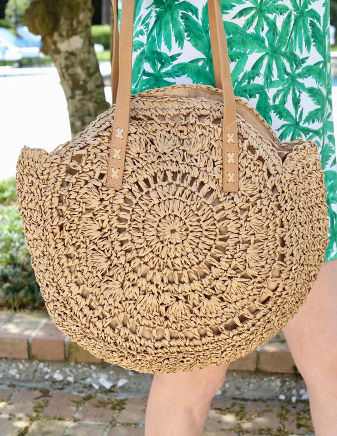 Round Straw Tote taske