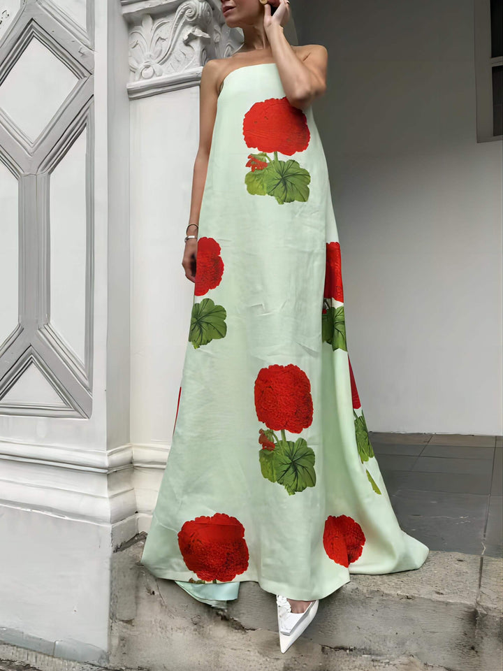 Geranium Floral Print Maxi Mekko