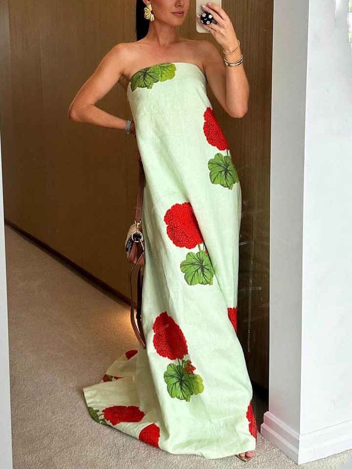 Geranium Floral Print Maxi Mekko