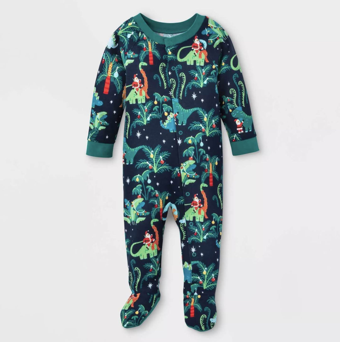 Joulu Dinosaurus kuvioitu perhe Matching Pyjamasarjat (lemmikkikoira vaatteet)