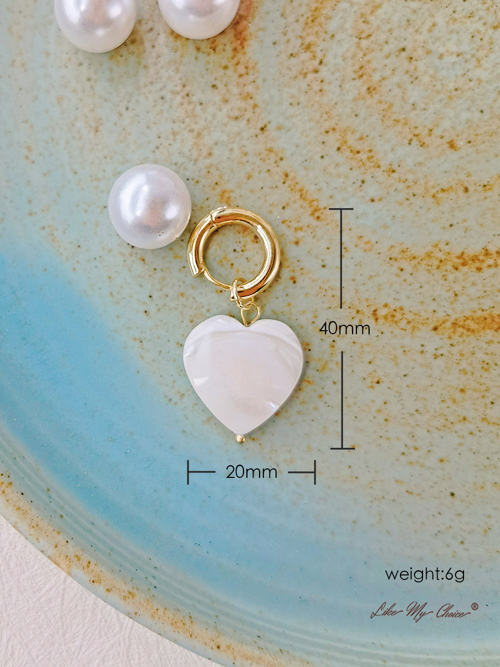 Boucles d'oreilles en forme de coeur en perles d'eau douce : Simple et chic