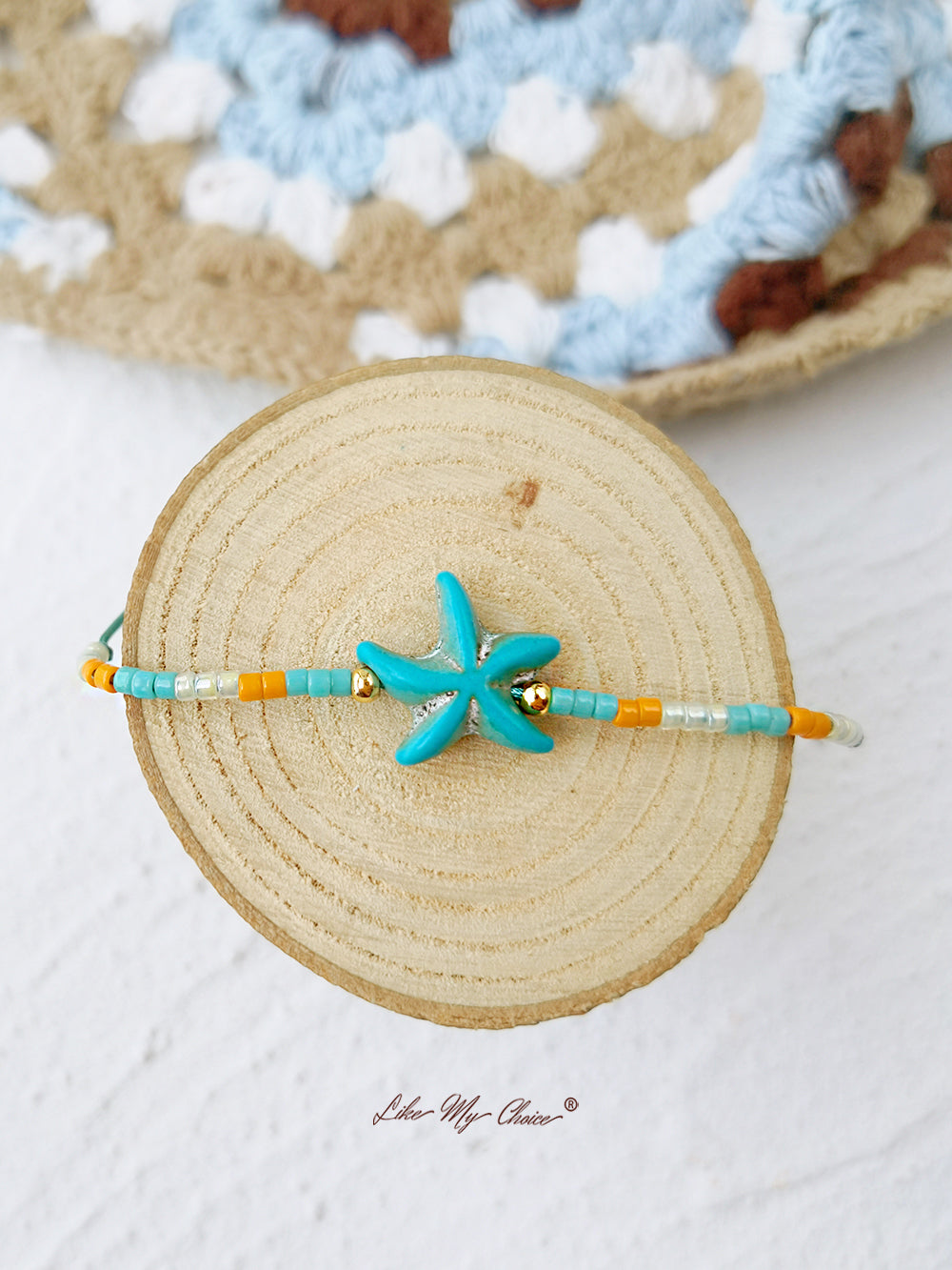 Pulsera ajustable con cordón Estrella de marTurquesa