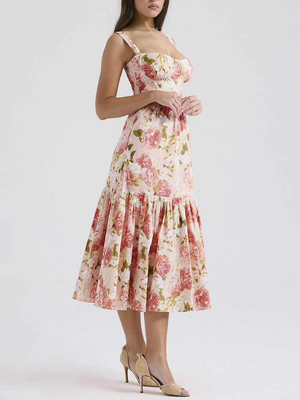 Dulce Spicy Style Floral Backless Midi Rochii