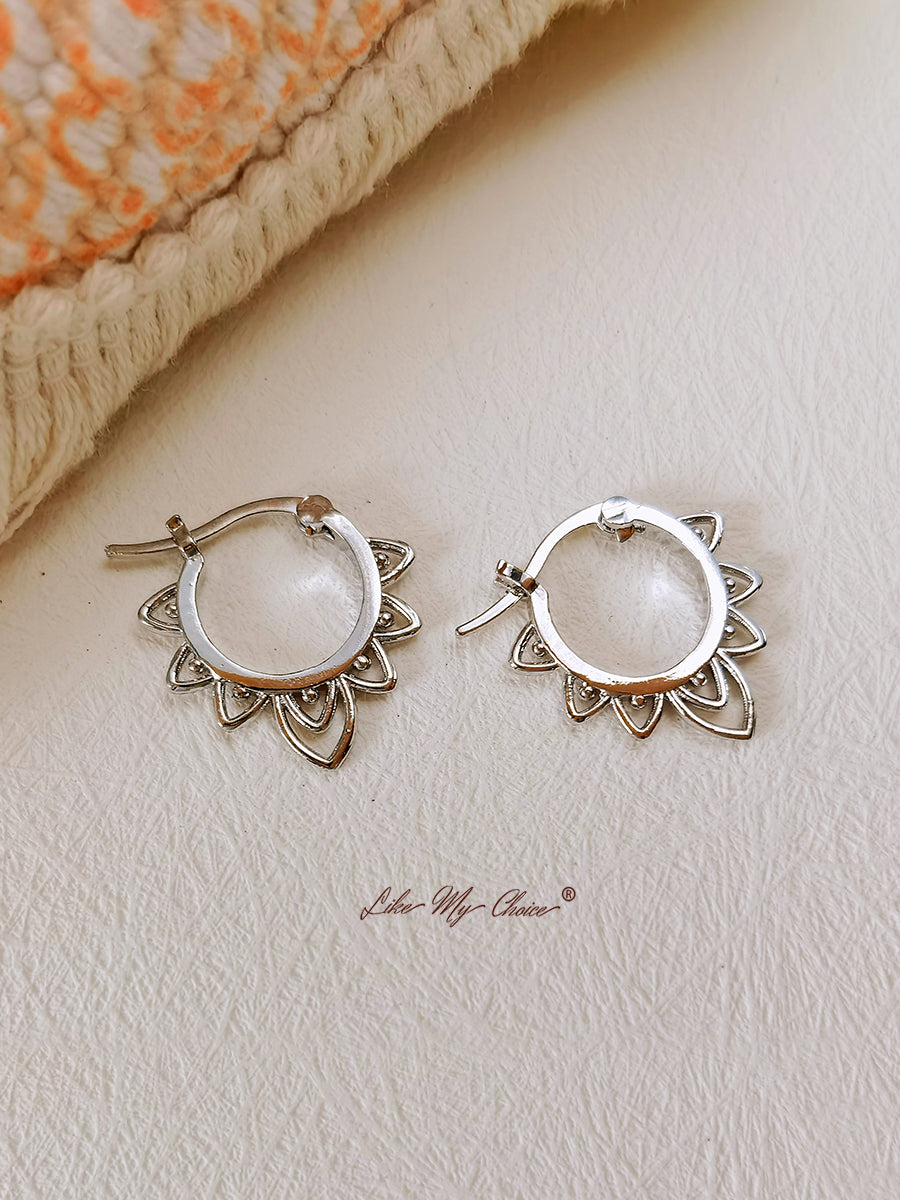 Boucles d'oreilles en argent sterling et or