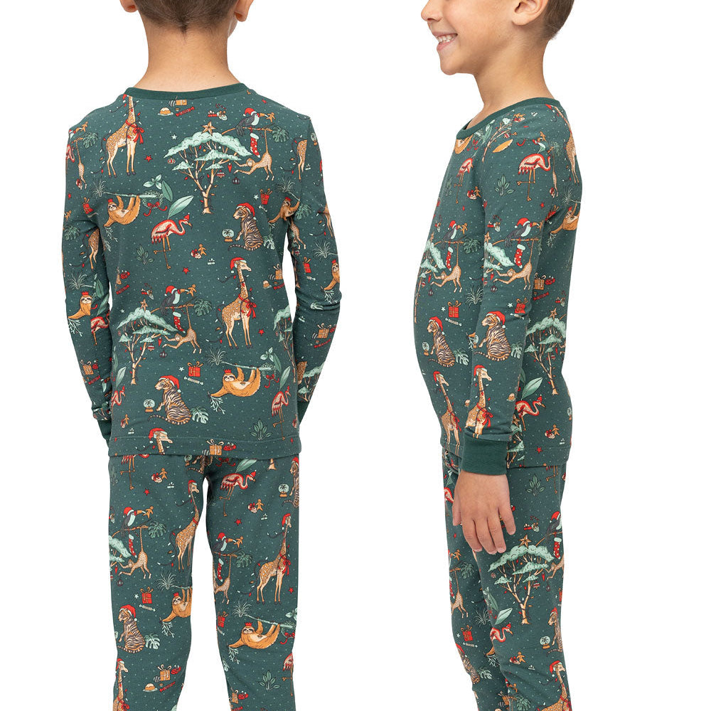 Kerst Schattige Dieren Fmalily Bijpassende Pyjama Sets (Met Hond van het Huisdier)