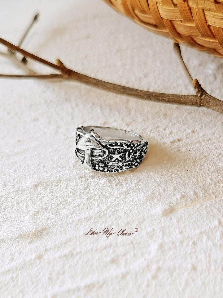 Vintage wilde paddenstoel boho ring