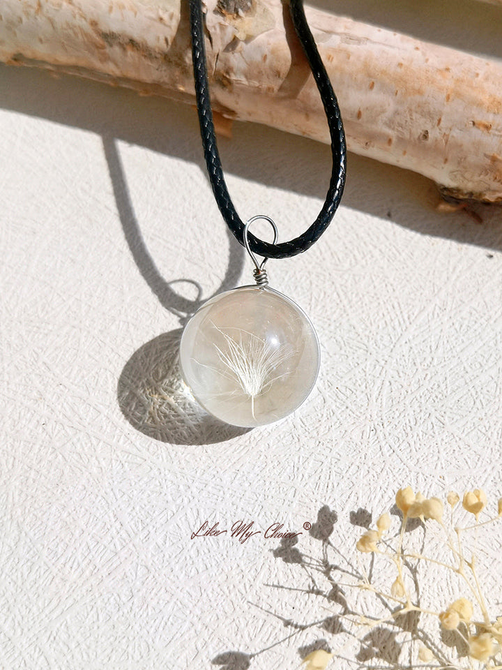 Collana con ciondolo a sfera di cristallo Dandelion