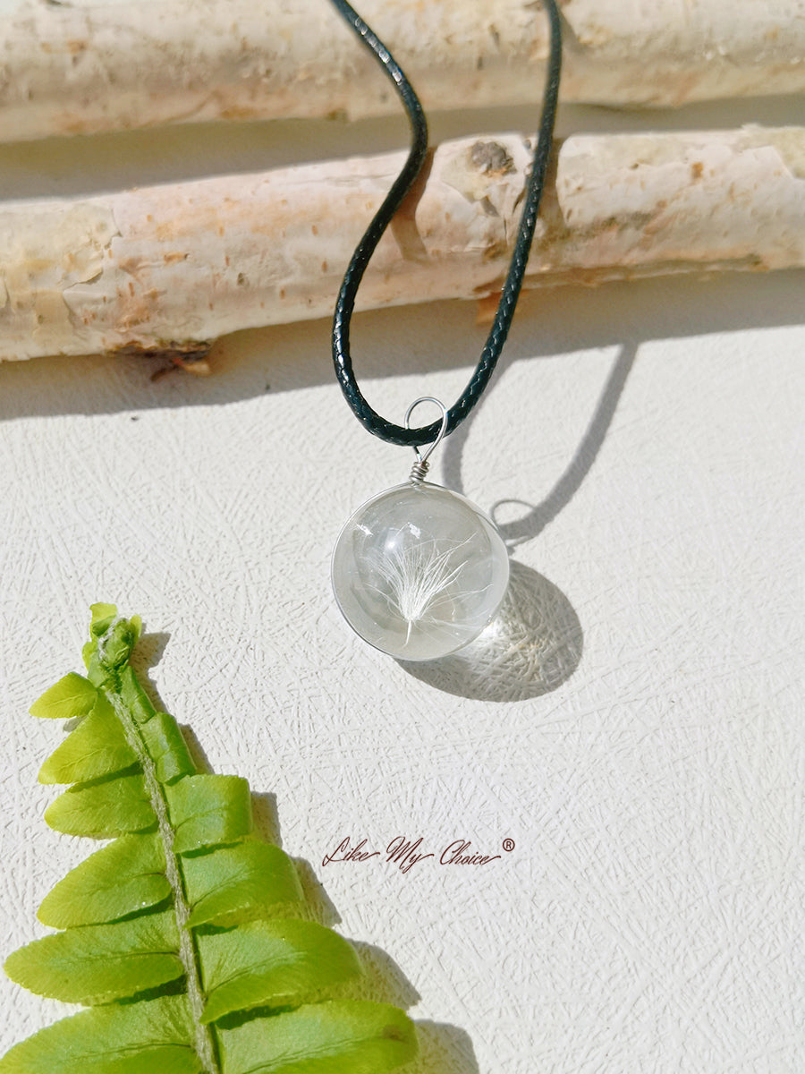 Collana con ciondolo a sfera di cristallo Dandelion