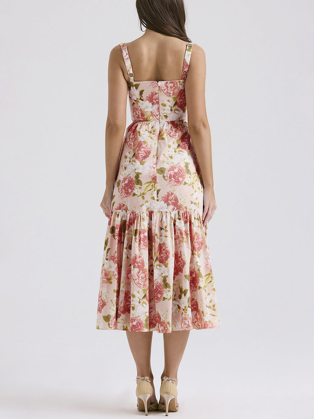 Dulce Spicy Style Floral Backless Midi Rochii