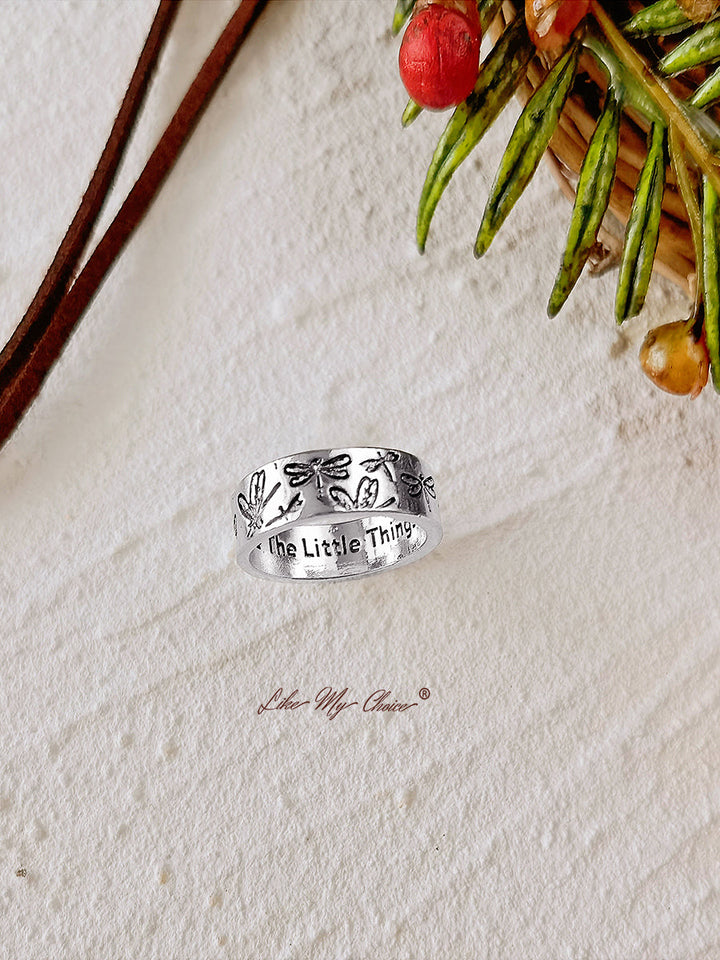 Waardeer de kleine dingen Dragonfly Ring