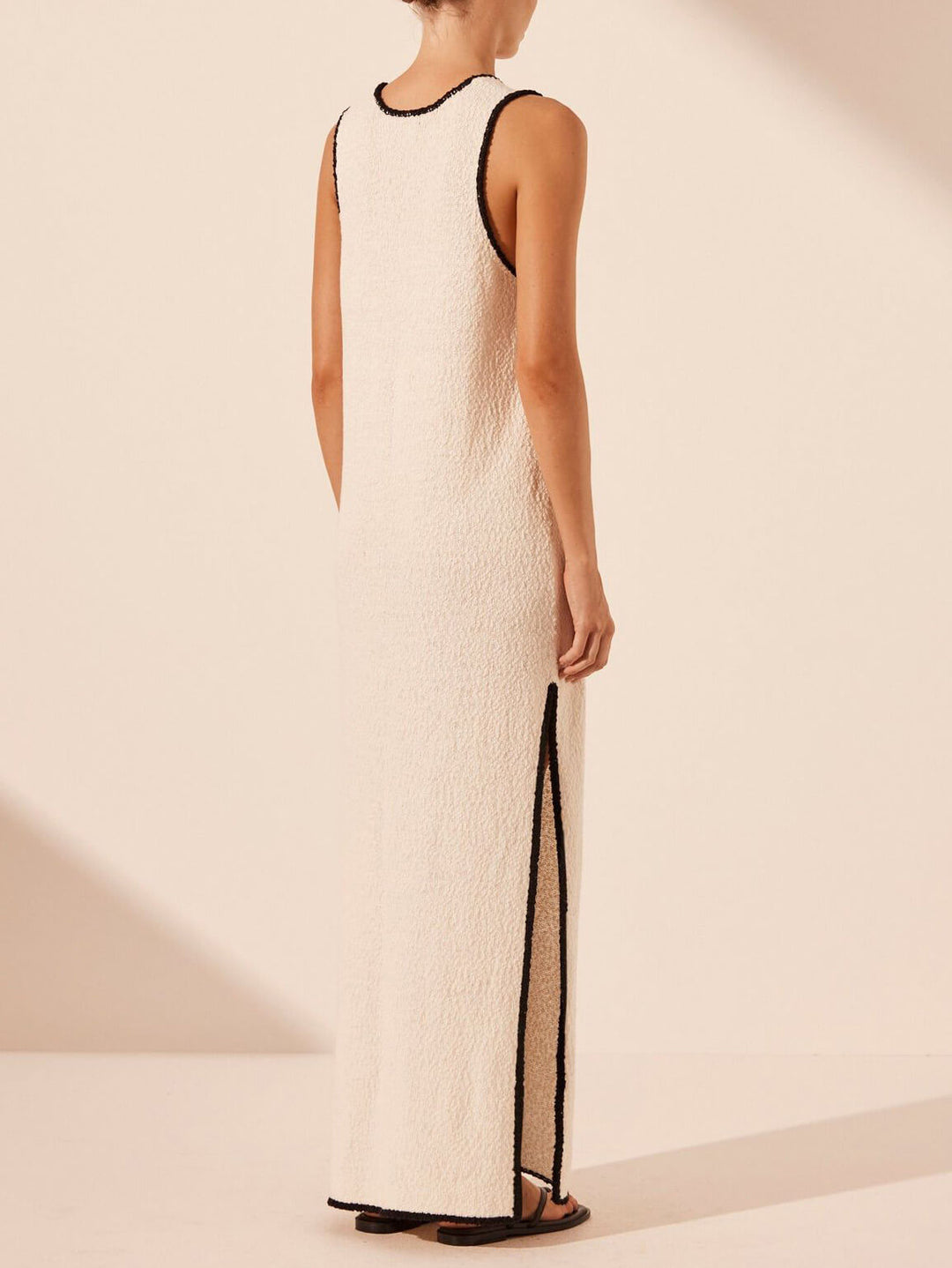 Contrasterende V-hals Maxi Dress